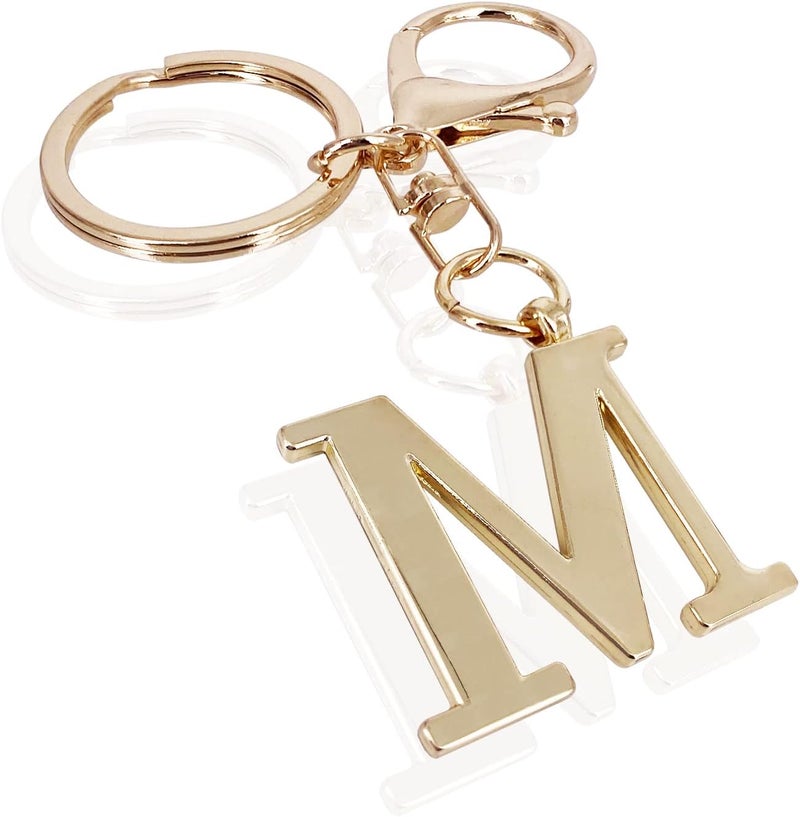 LAXPICOL Gold Letter A-Z Keychain for Women Bag Charms Purse Charms For Handbags Metal Alphabet Initial Letter Keychain - Image 1